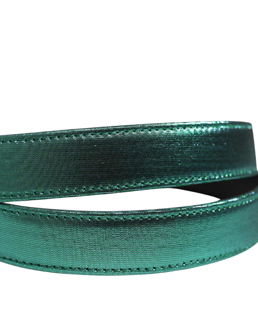 Dolce &amp; Gabbana Men Green Lurex Polyester Metal Buckle Belt