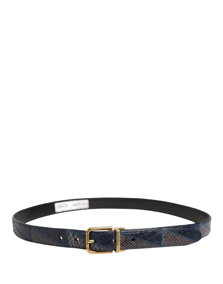 Dolce &amp; Gabbana Men Multicolor Leather Metal Buckle Belt