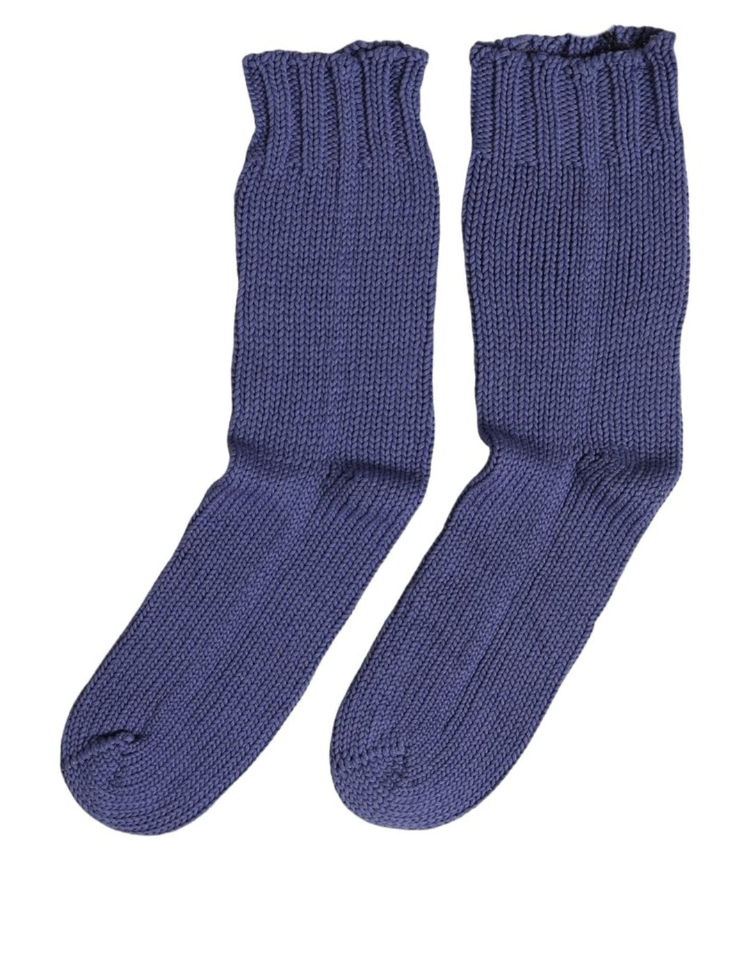 Dolce &amp; Gabbana Men Navy Blue Cotton Ribbed Mid Calf Accessory Socks