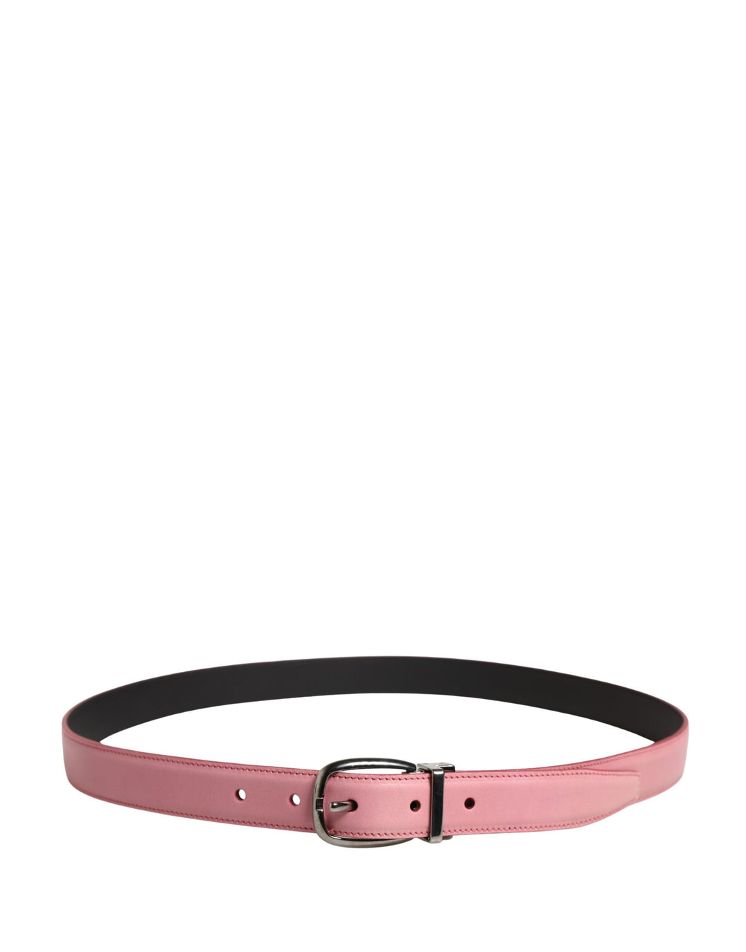 Dolce &amp; Gabbana Men Pink Classic Leather Metal Buckle Belt