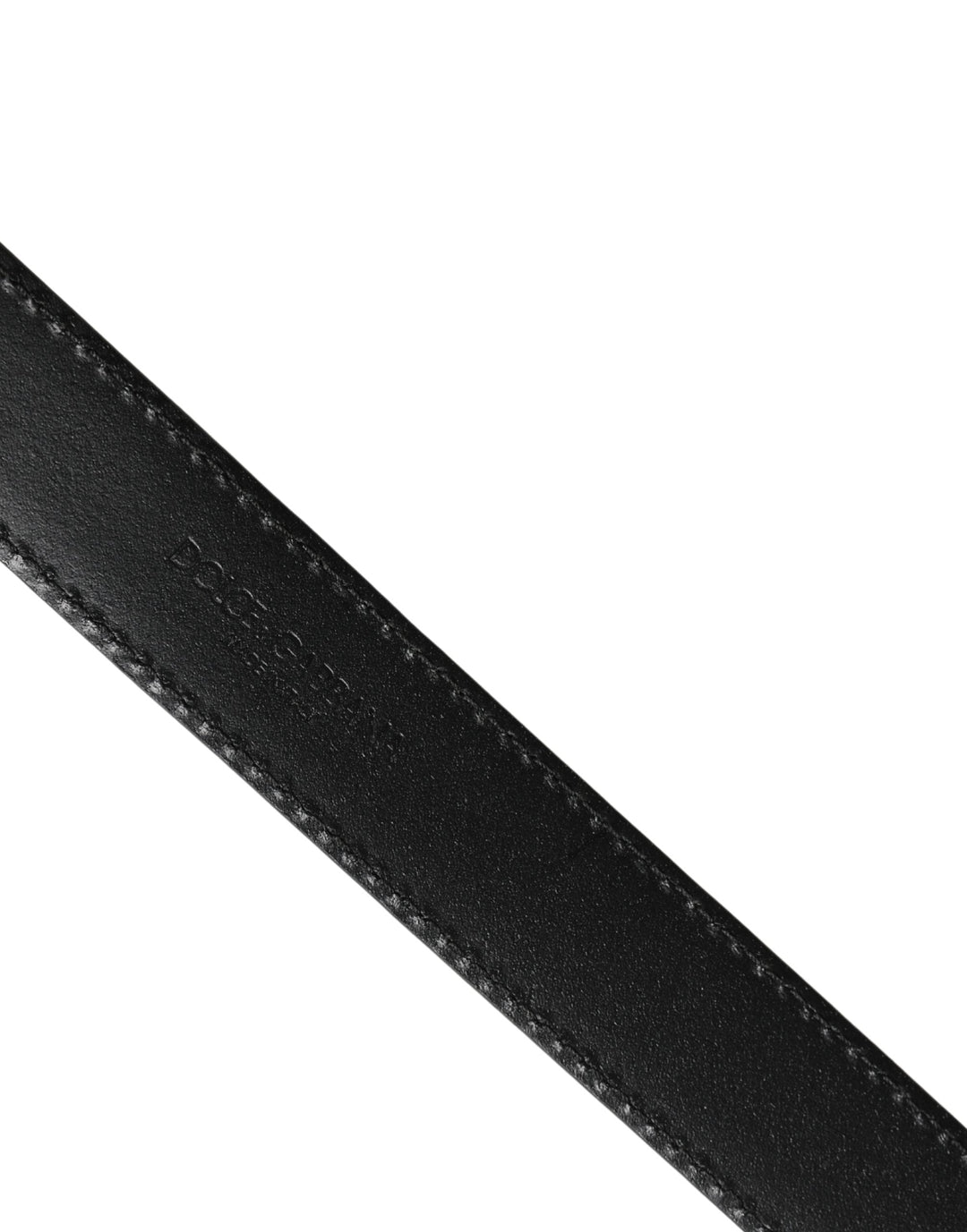 Dolce &amp; Gabbana Men Silver Classic Leather Square Buckle Belt