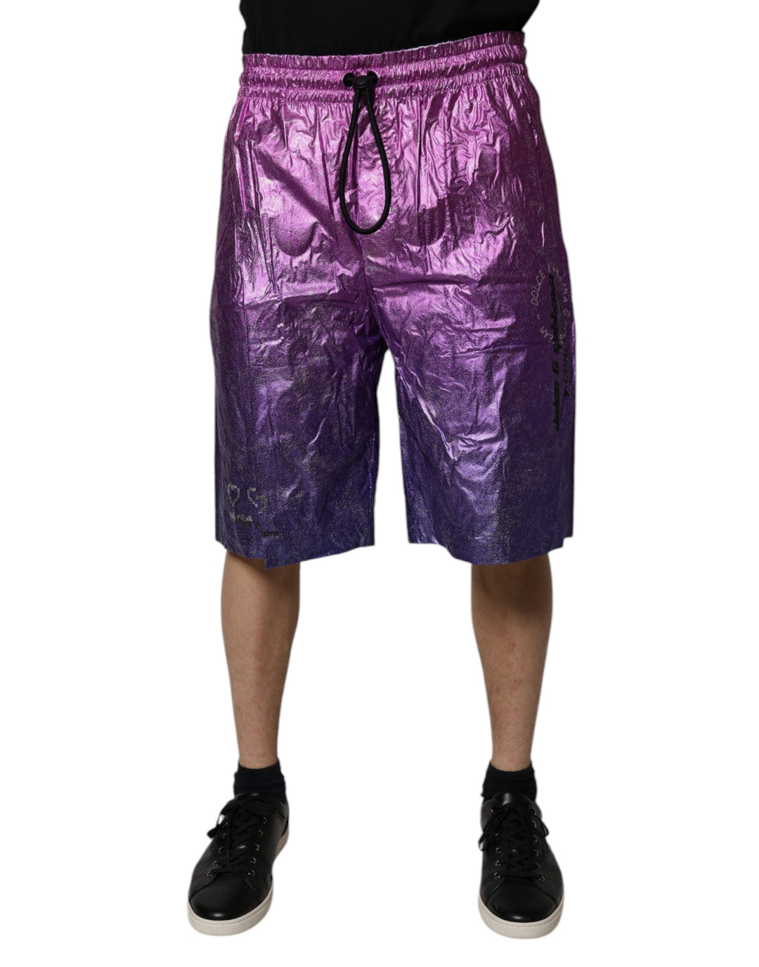 Men’s Dolce &amp; Gabbana Metallic Pink Purple Two Tone Bermuda Shorts