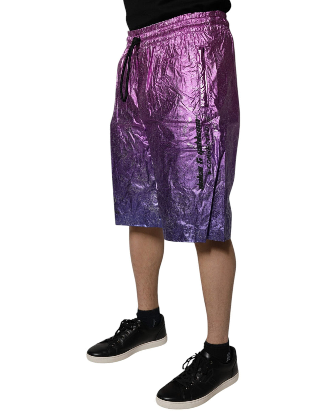 Men’s Dolce &amp; Gabbana Metallic Pink Purple Two Tone Bermuda Shorts