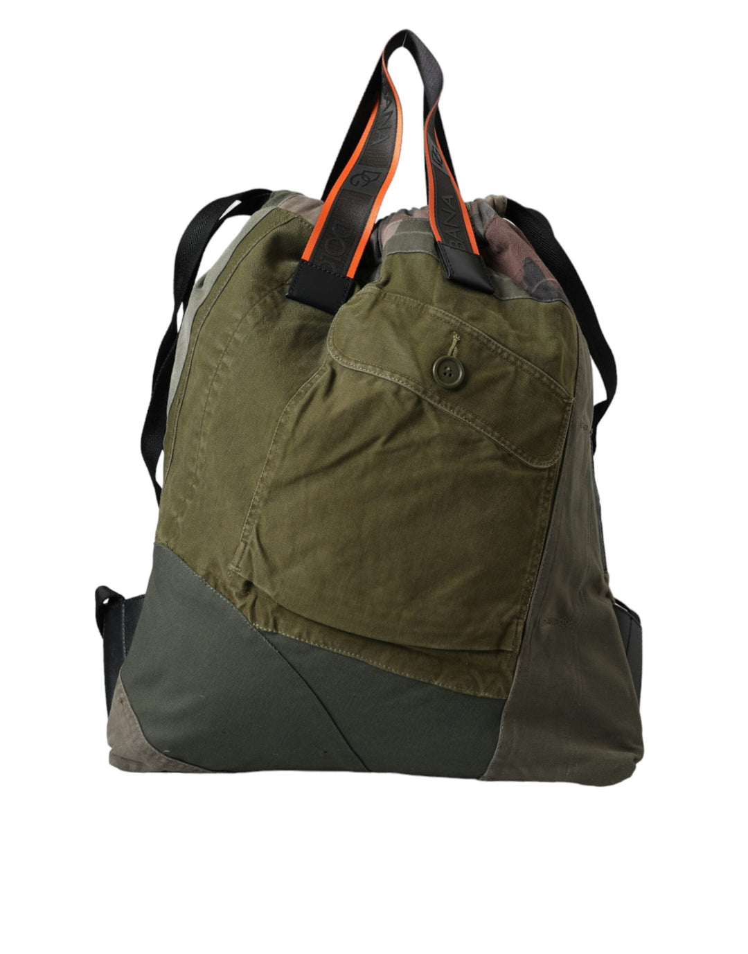 Men’s Dolce &amp; Gabbana Military Green Patchwork Rucksack Backpack Bag