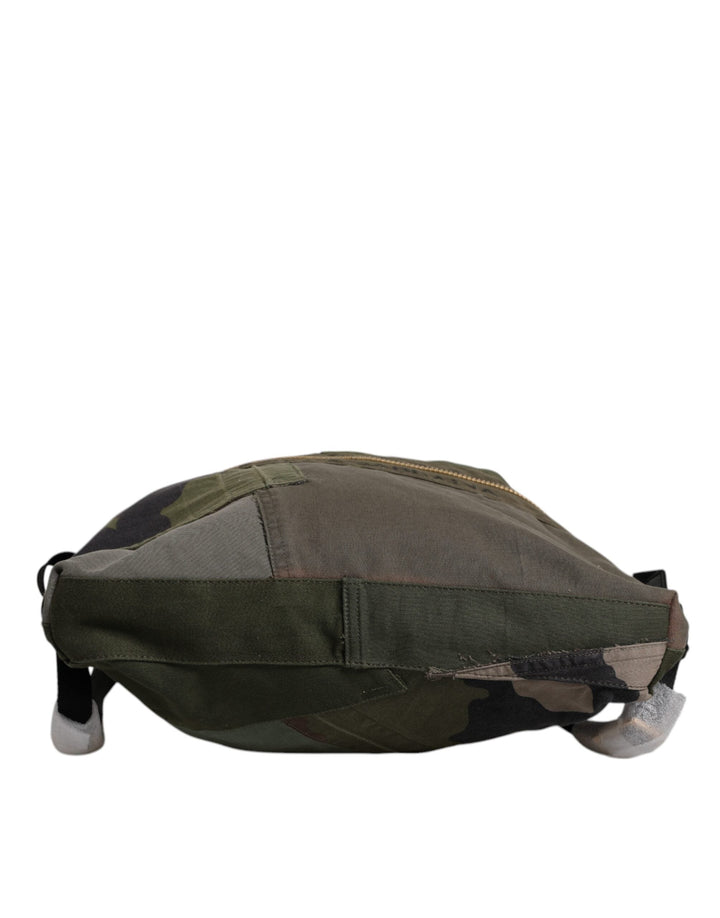 Men’s Dolce &amp; Gabbana Military Green Patchwork Rucksack Backpack Bag