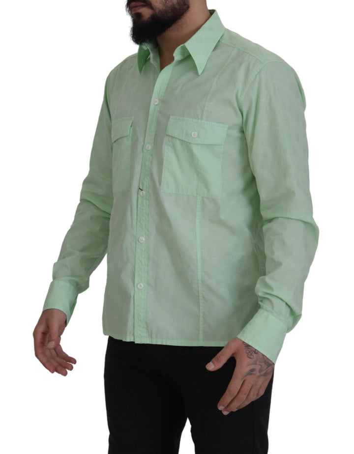 Men’s Dolce &amp; Gabbana Mint Green Long Sleeves Button Down Shirt