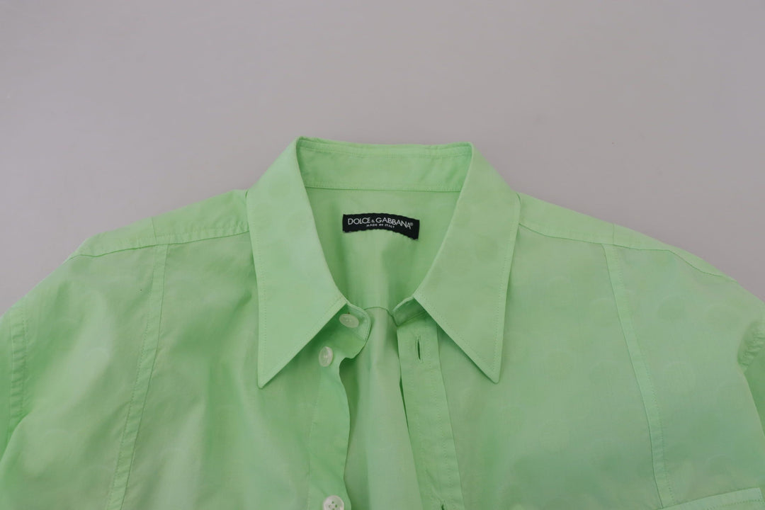 Men’s Dolce &amp; Gabbana Mint Green Long Sleeves Button Down Shirt