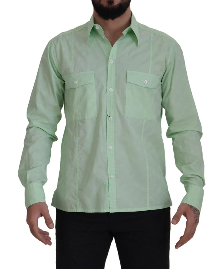 Men’s Dolce &amp; Gabbana Mint Green Long Sleeves Button Down Shirt