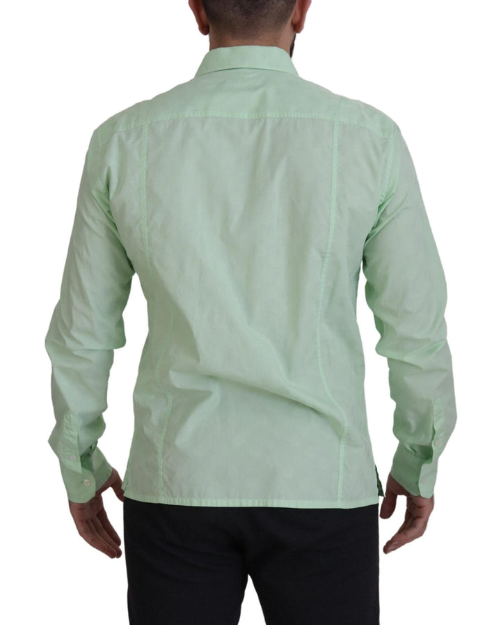 Men’s Dolce &amp; Gabbana Mint Green Long Sleeves Button Down Shirt