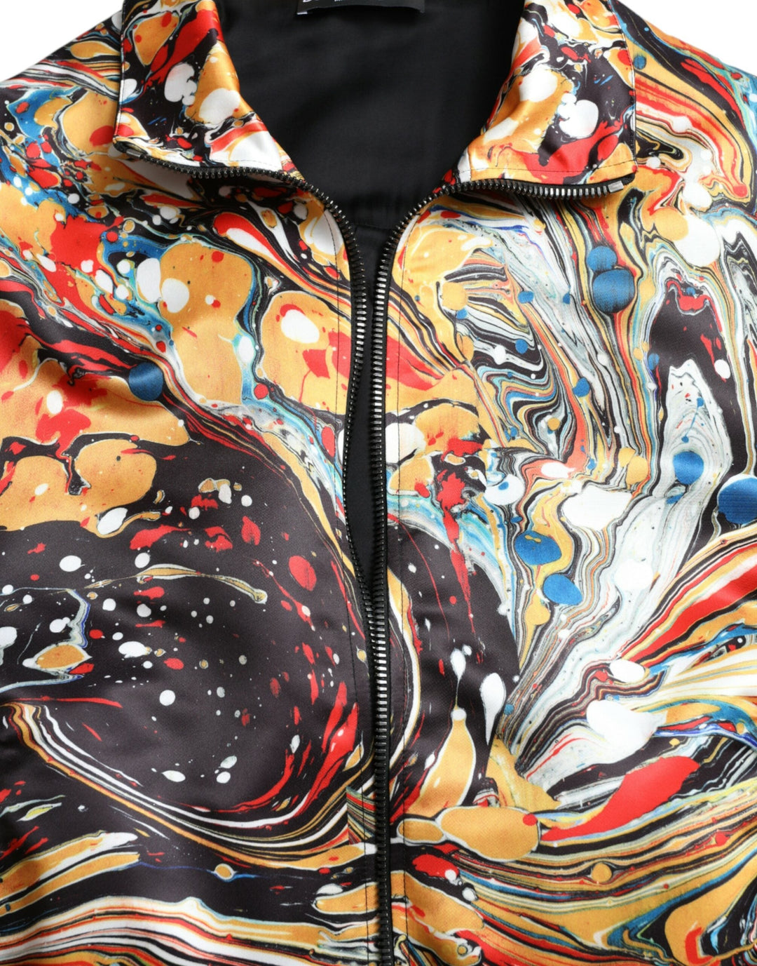 Men’s Dolce &amp; Gabbana Multicolor Abstract Polyester Bomber Jacket
