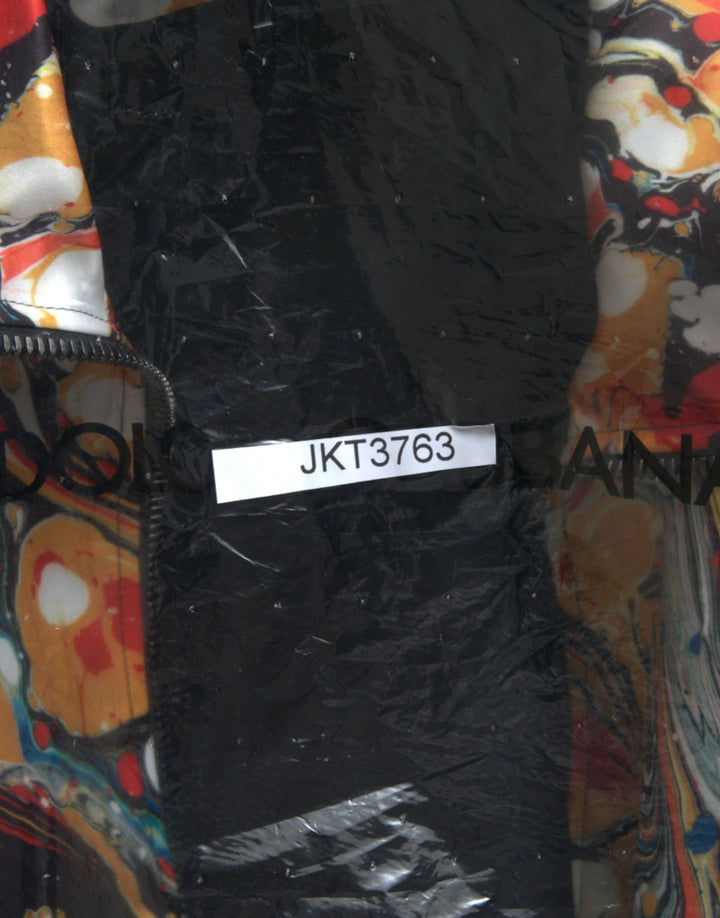 Men’s Dolce &amp; Gabbana Multicolor Abstract Polyester Bomber Jacket