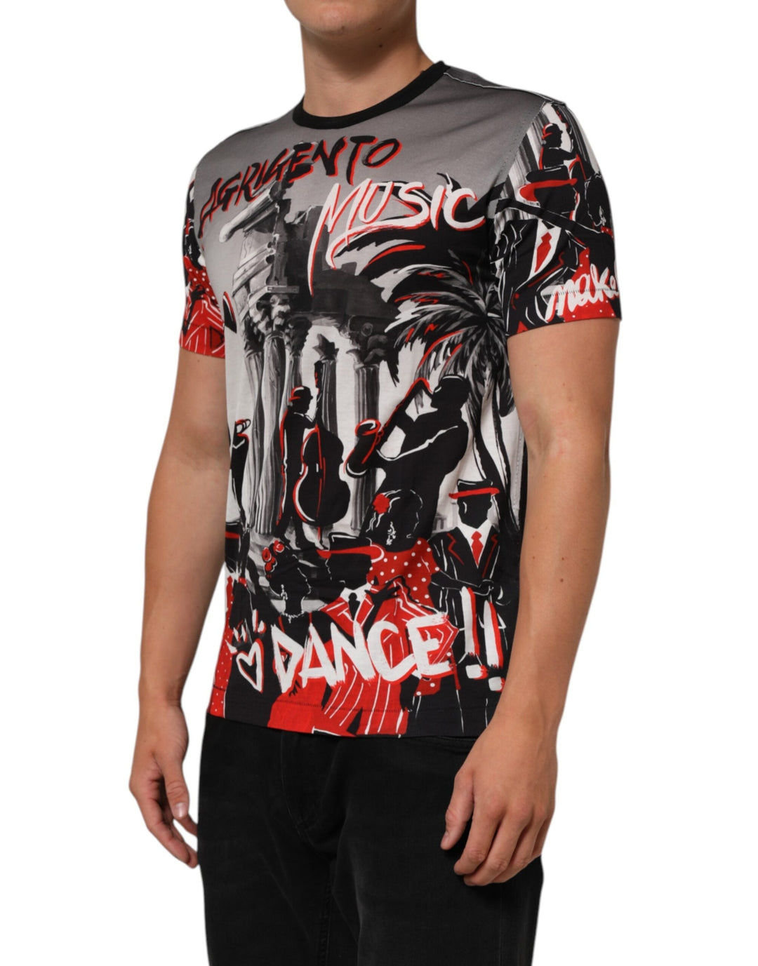 Dolce &amp; Gabbana Multicolor Agrigento Dance Jazz Music Print T-shirt