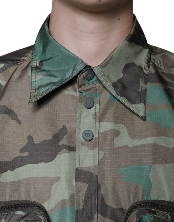 Dolce &amp; Gabbana Multicolor Camouflage Button Down Shirt