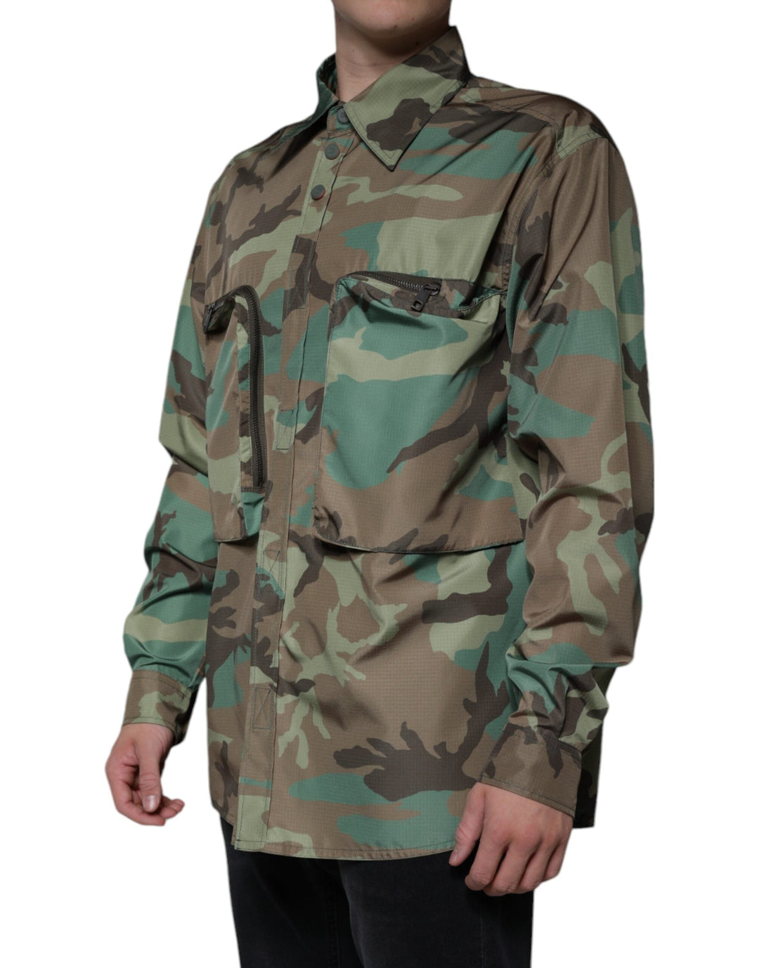 Dolce &amp; Gabbana Multicolor Camouflage Button Down Shirt