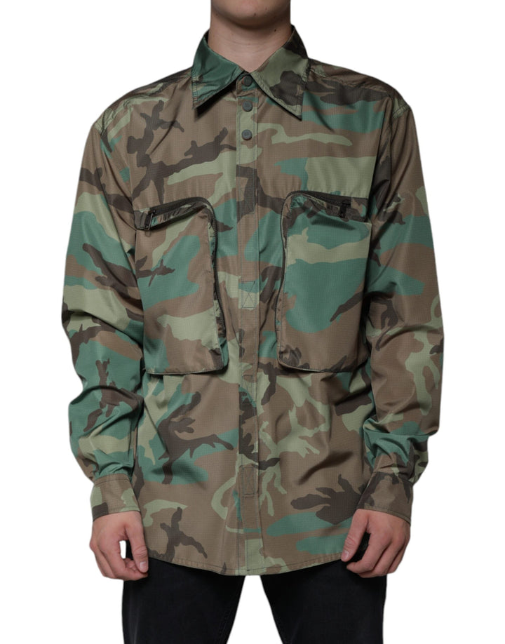 Dolce &amp; Gabbana Multicolor Camouflage Button Down Shirt