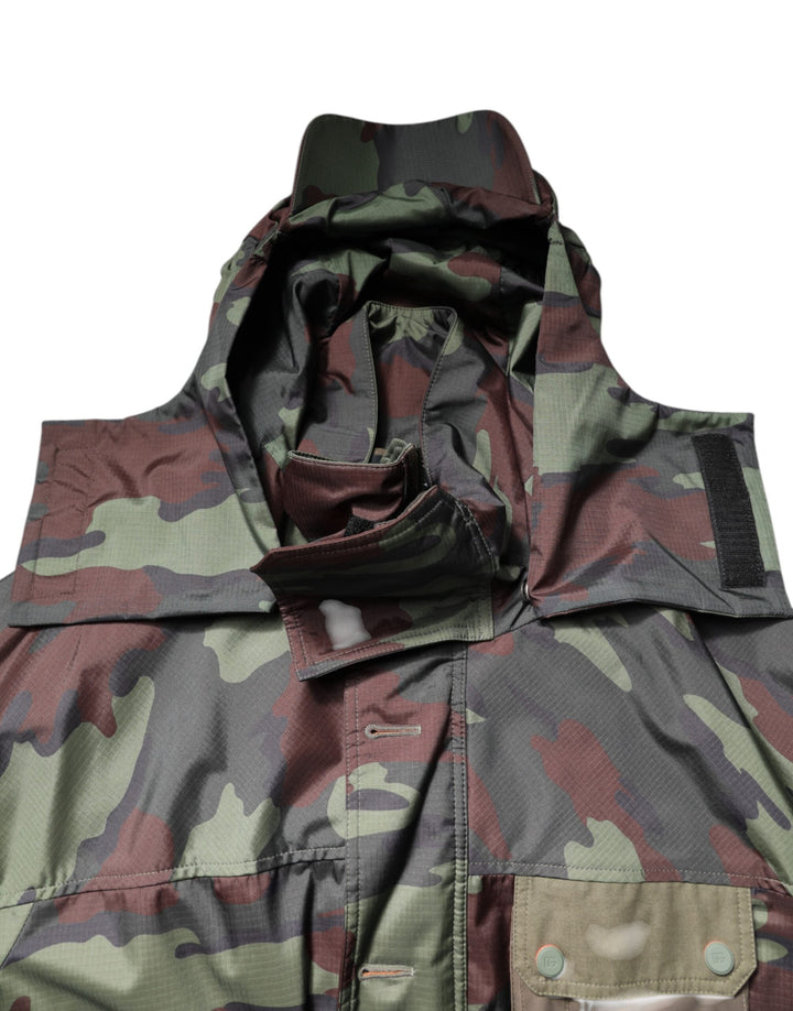 Men’s Dolce &amp; Gabbana Multicolor Camouflage Button Hooded Jacket