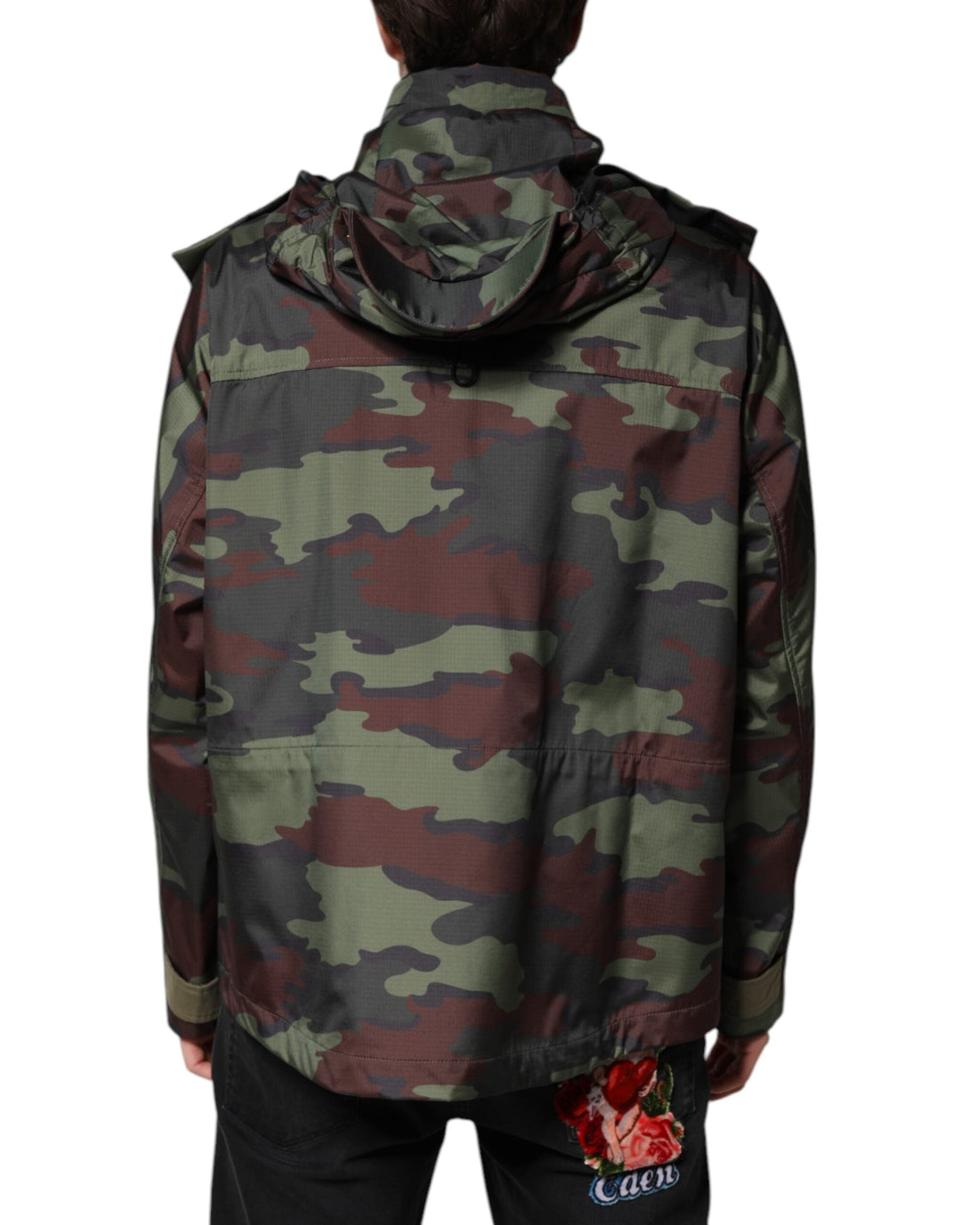 Men’s Dolce &amp; Gabbana Multicolor Camouflage Button Hooded Jacket