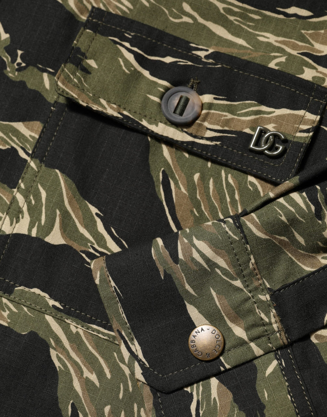 Men’s Dolce &amp; Gabbana Multicolor Camouflage Cotton Casual Shirt