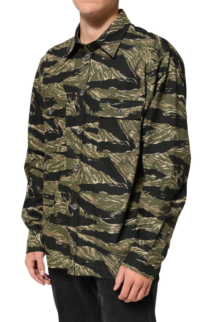 Dolce &amp; Gabbana Multicolor Camouflage Cotton Casual Shirt
