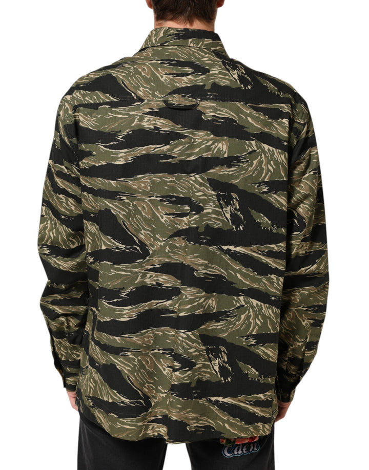 Dolce &amp; Gabbana Multicolor Camouflage Cotton Casual Shirt