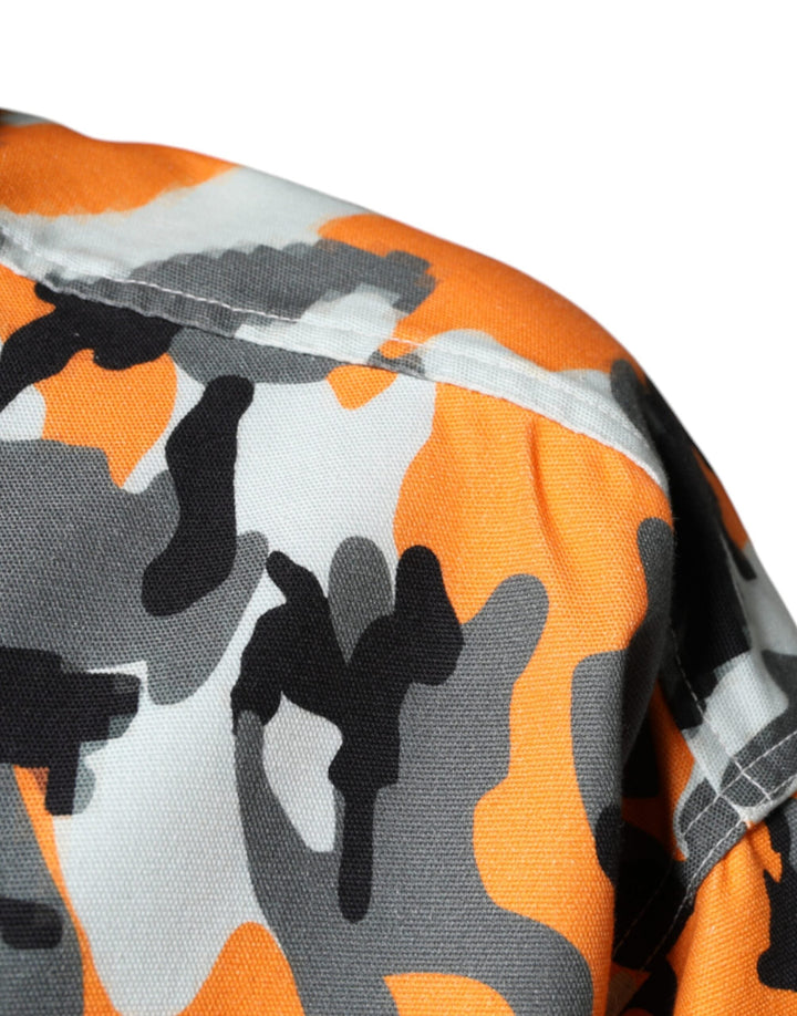 Men’s Dolce &amp; Gabbana Multicolor Camouflage Cotton Denim Collared Jacket