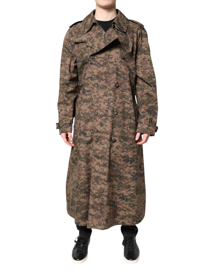 Men’s Dolce &amp; Gabbana Multicolor Camouflage Double Breasted Coat Jacket