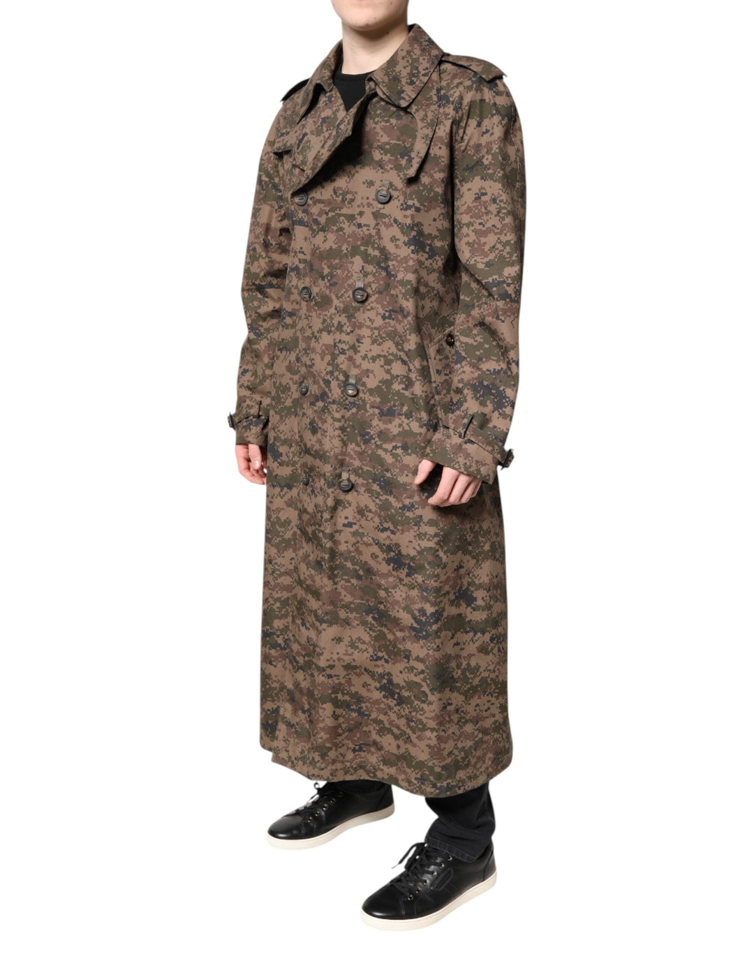 Men’s Dolce &amp; Gabbana Multicolor Camouflage Double Breasted Coat Jacket