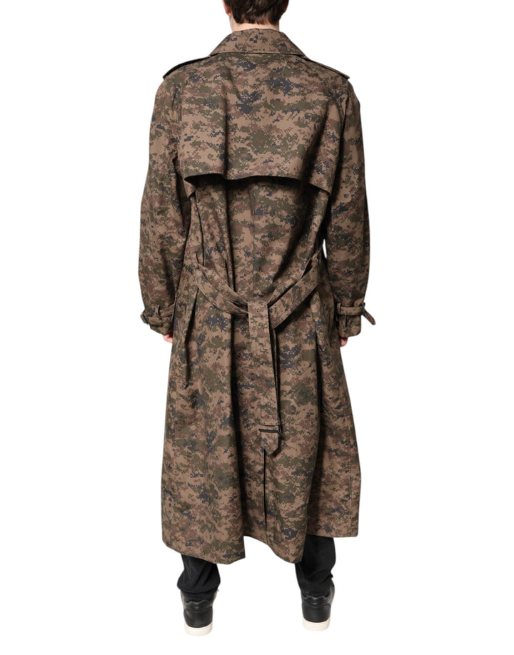 Men’s Dolce &amp; Gabbana Multicolor Camouflage Double Breasted Coat Jacket