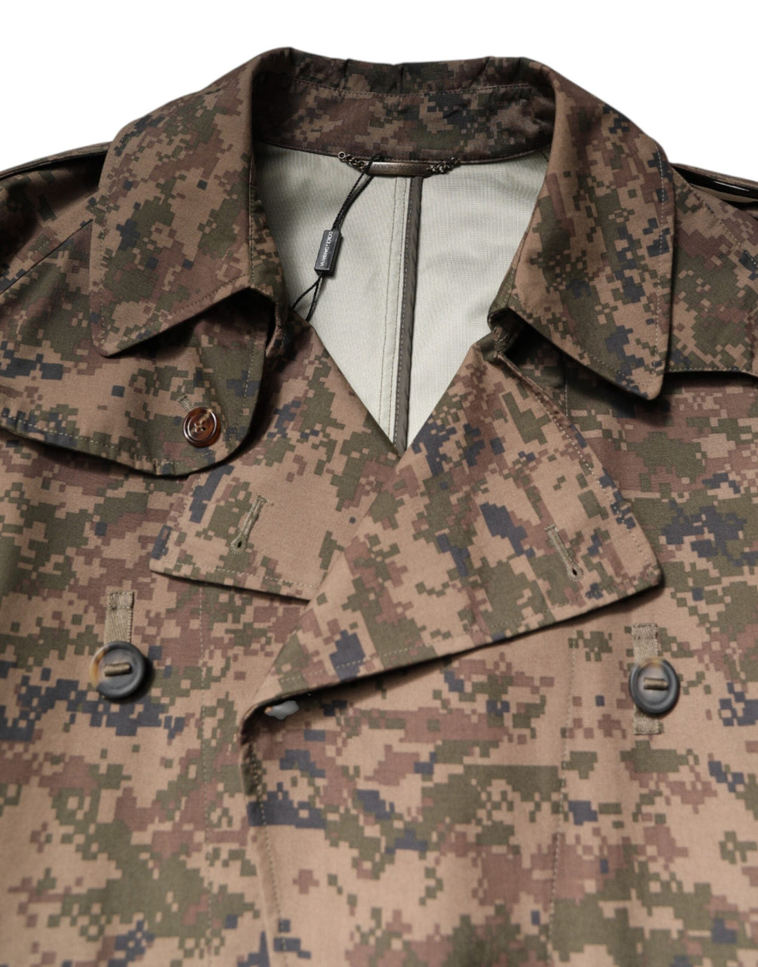 Men’s Dolce &amp; Gabbana Multicolor Camouflage Double Breasted Coat Jacket
