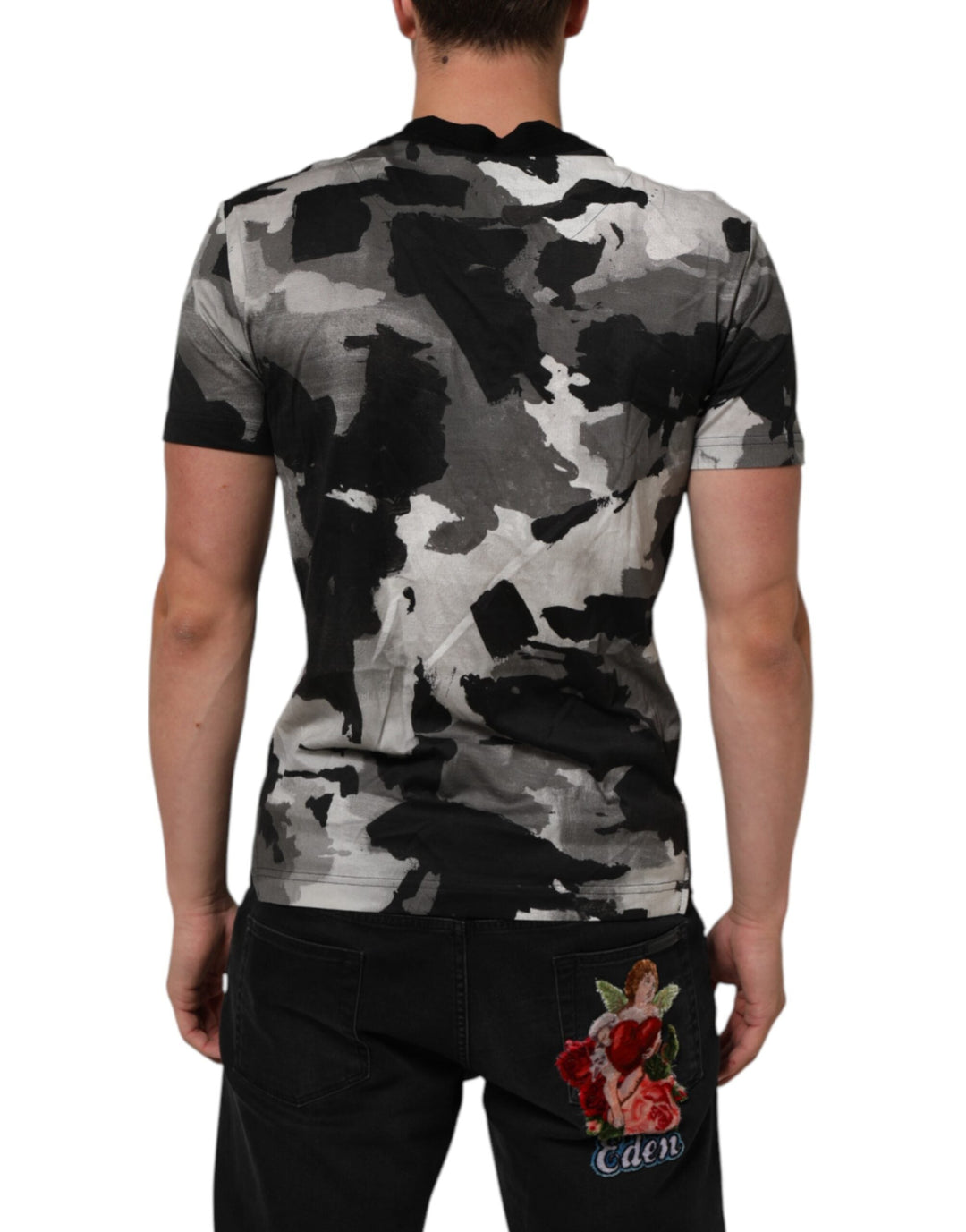 Dolce &amp; Gabbana Multicolor Camouflage Men Short Sleeves T-shirt