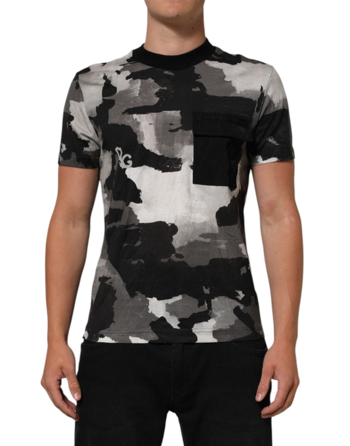 Dolce &amp; Gabbana Multicolor Camouflage Men Short Sleeves T-shirt