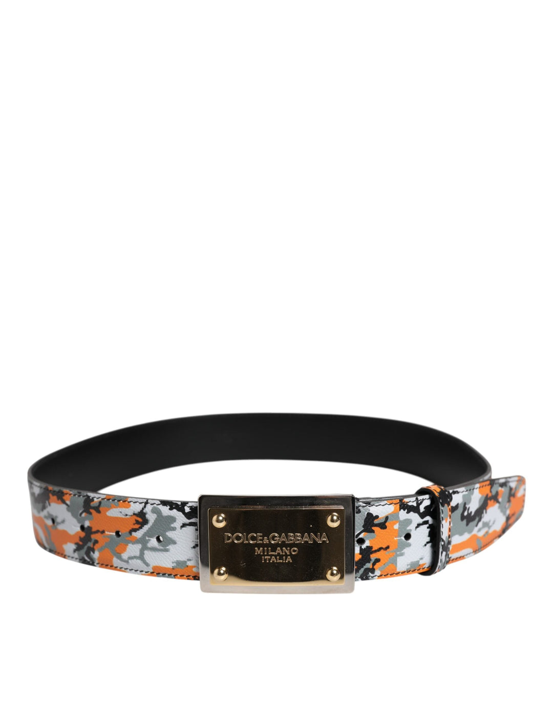 Dolce &amp; Gabbana Multicolor Camouflage Metal Logo Buckle Belt