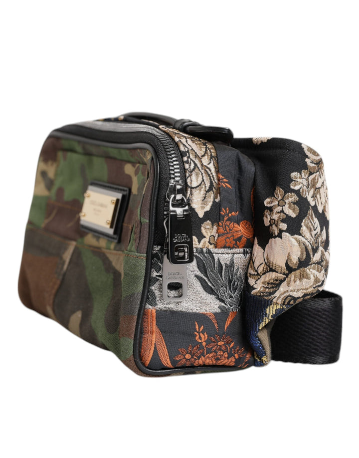 Men’s Dolce &amp; Gabbana Multicolor Camouflage Patchwork Logo Waist Fanny Pack Bag