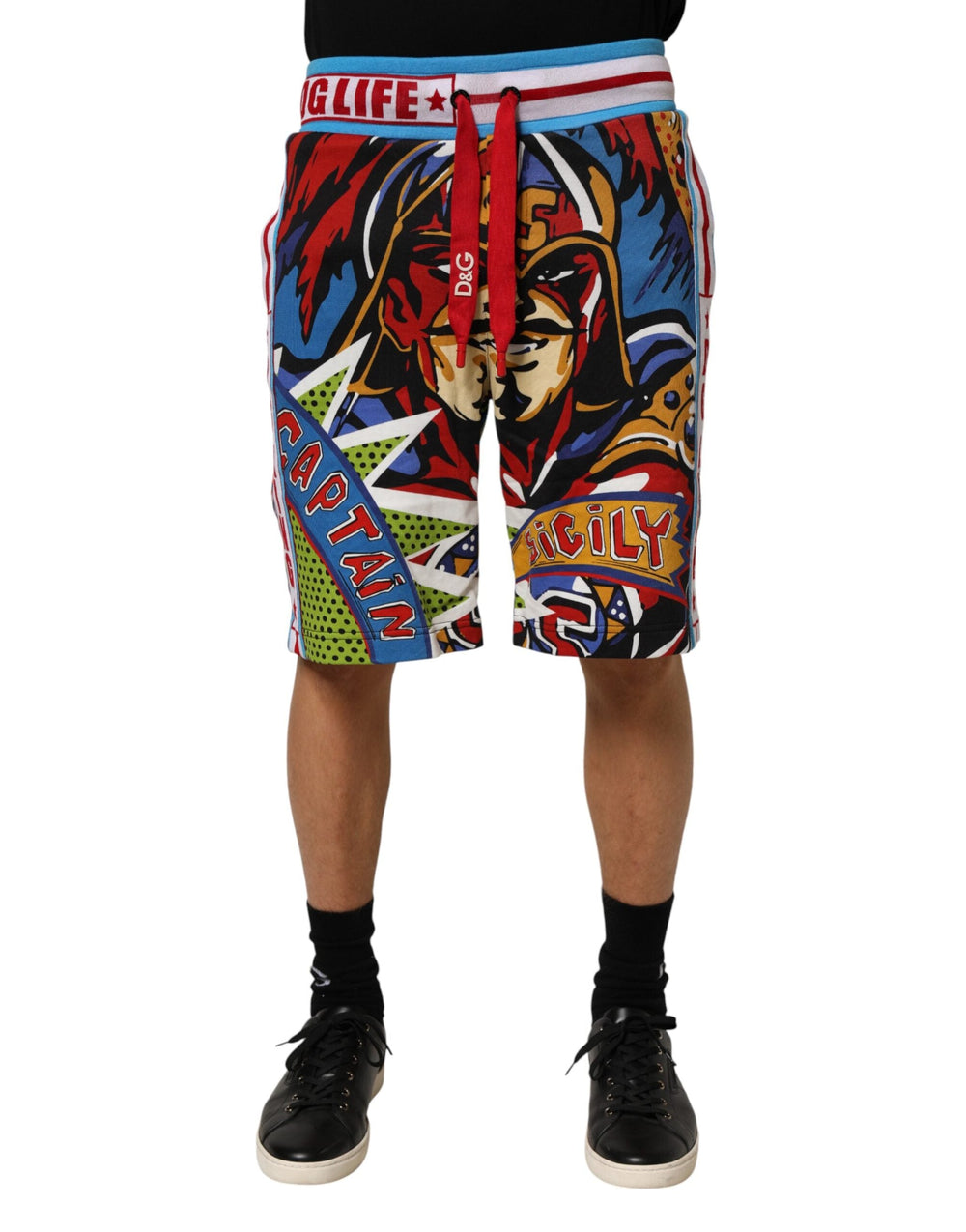Men’s Dolce & Gabbana Multicolor Captain Sicily Men Bermuda Shorts