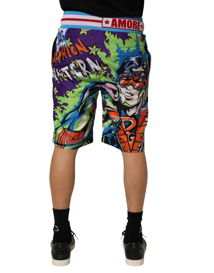 Men’s Dolce &amp; Gabbana Multicolor Captain Sicily Men Bermuda Shorts
