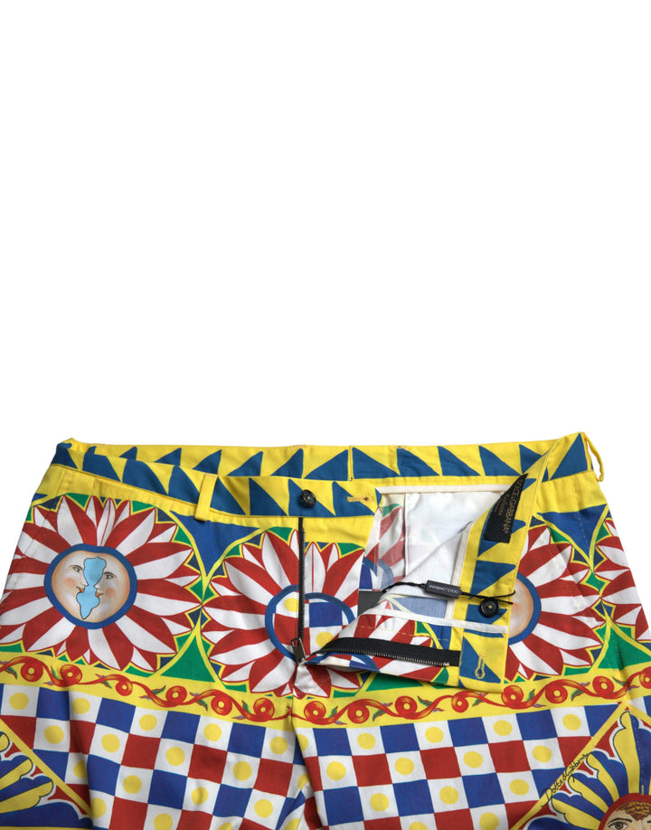 Men’s Dolce &amp; Gabbana Multicolor Carretto Print Men Bermuda Shorts