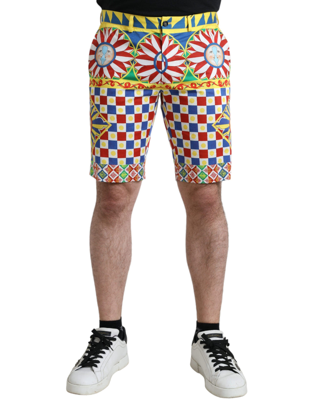 Men’s Dolce &amp; Gabbana Multicolor Carretto Print Men Bermuda Shorts