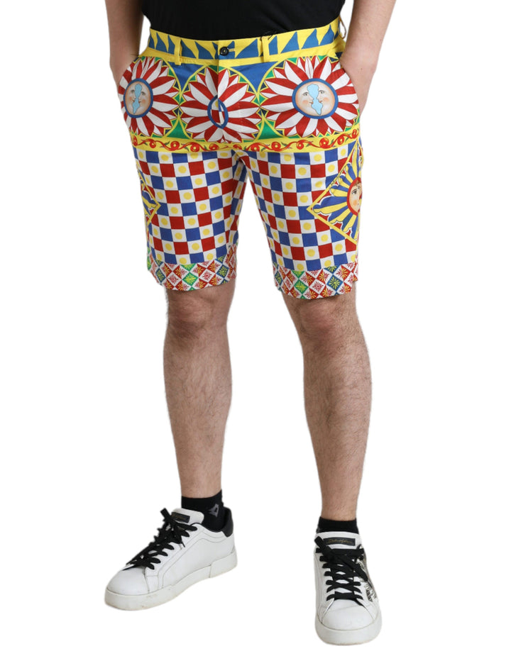 Men’s Dolce &amp; Gabbana Multicolor Carretto Print Men Bermuda Shorts