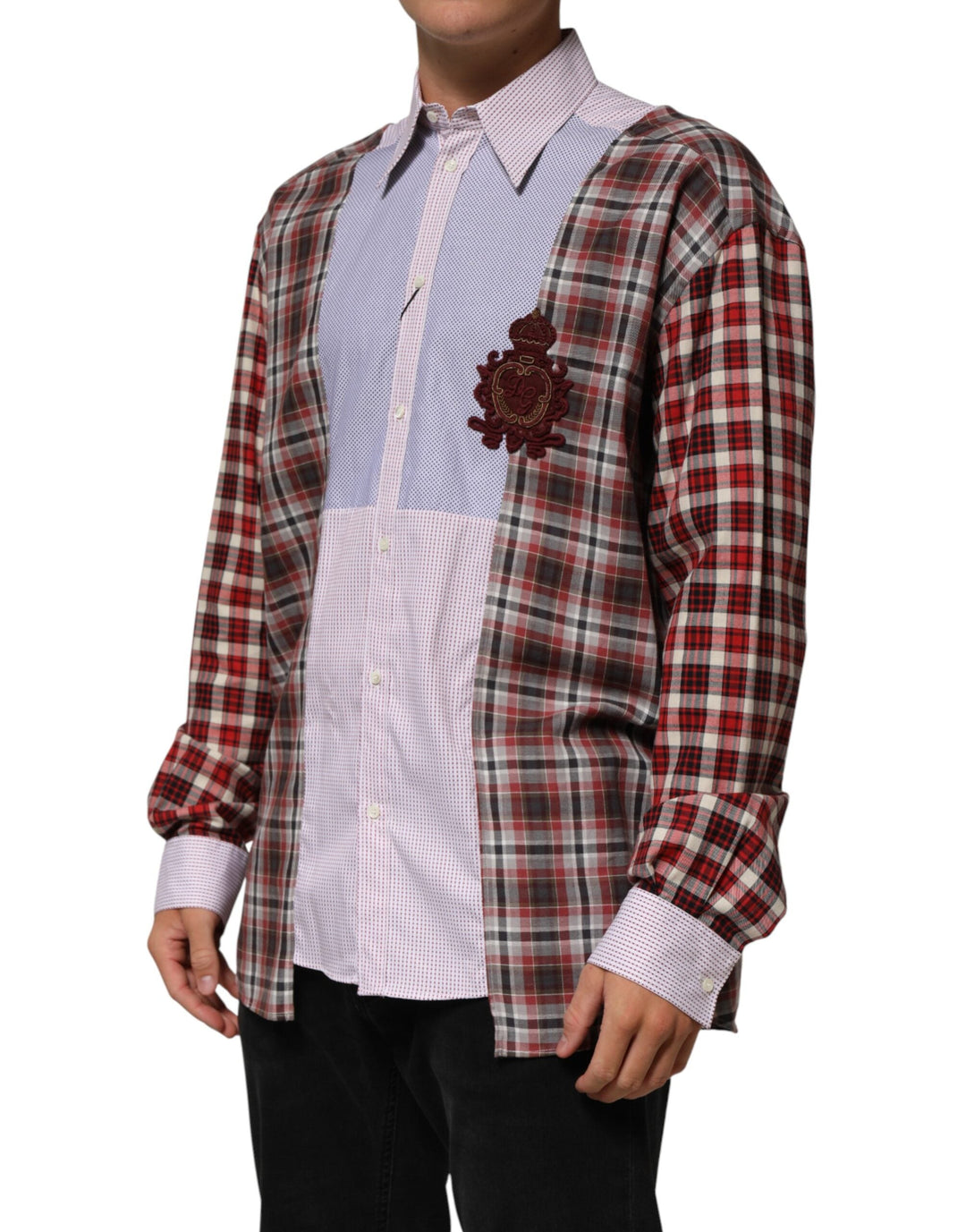 Dolce &amp; Gabbana Multicolor Cotton Collared Checkered Shirt