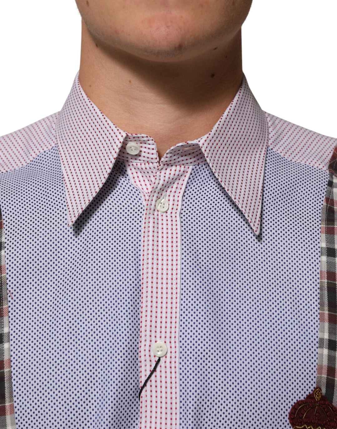 Dolce &amp; Gabbana Multicolor Cotton Collared Checkered Shirt