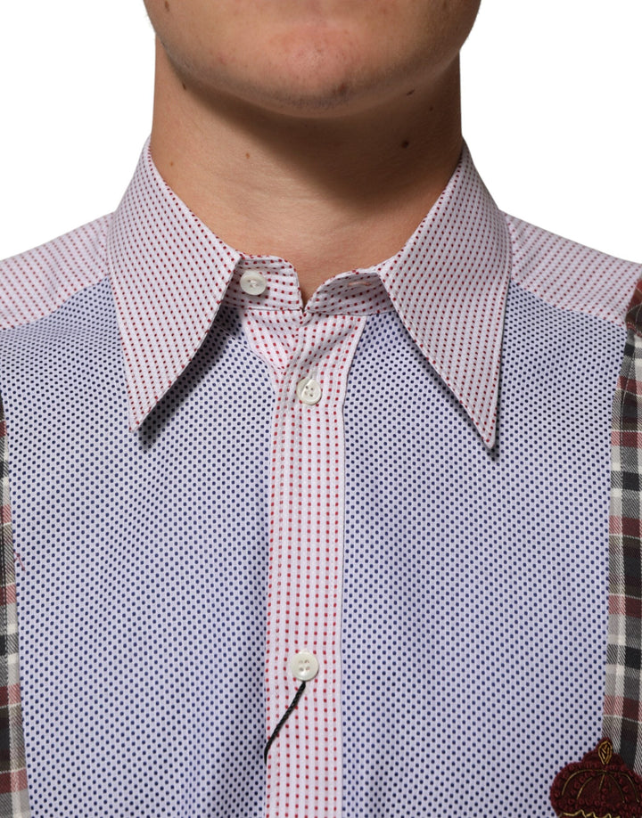 Dolce &amp; Gabbana Multicolor Cotton Collared Checkered Shirt
