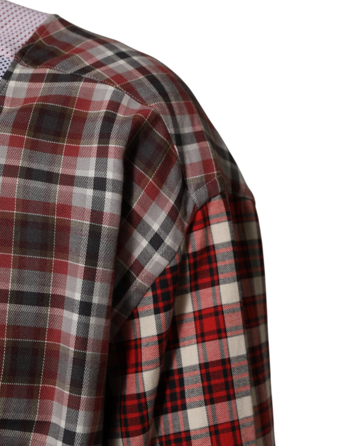 Dolce &amp; Gabbana Multicolor Cotton Collared Checkered Shirt