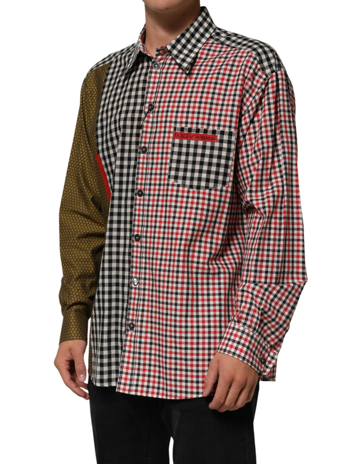 Dolce &amp; Gabbana Multicolor Cotton Collared Checkered Shirt