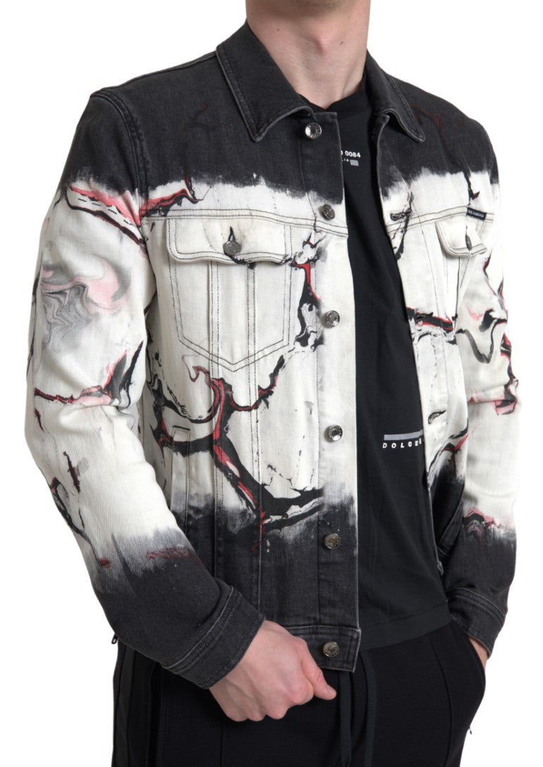Men’s Dolce & Gabbana Multicolor Cotton Collared Denim Jacket