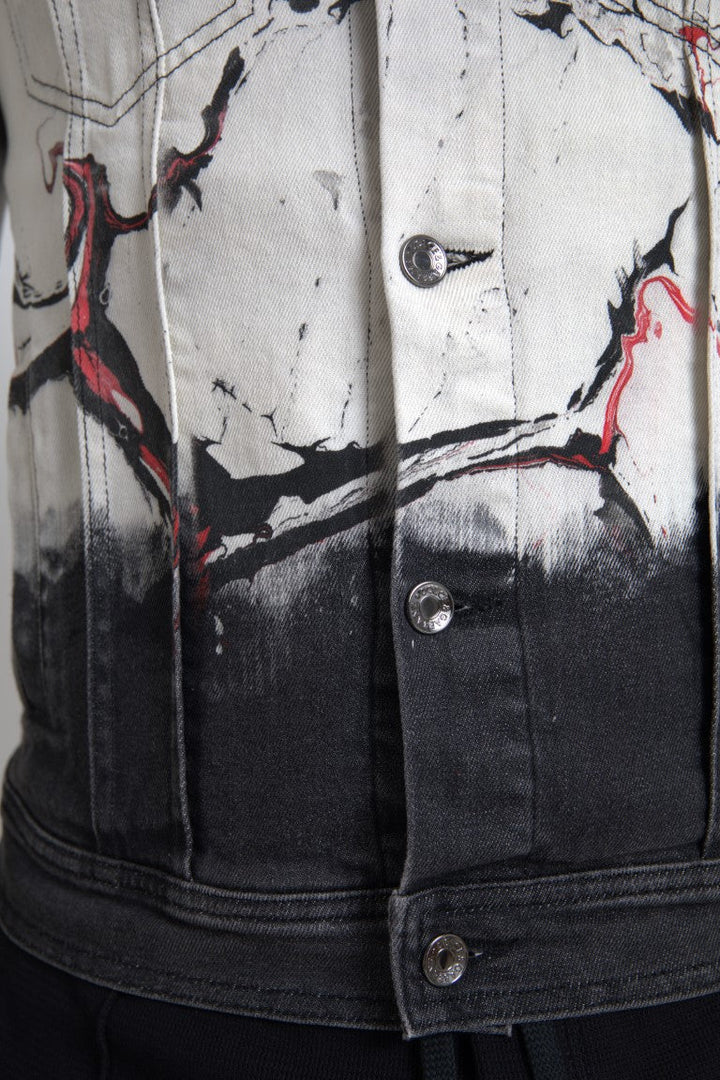 Men’s Dolce &amp; Gabbana Multicolor Cotton Collared Denim Jacket