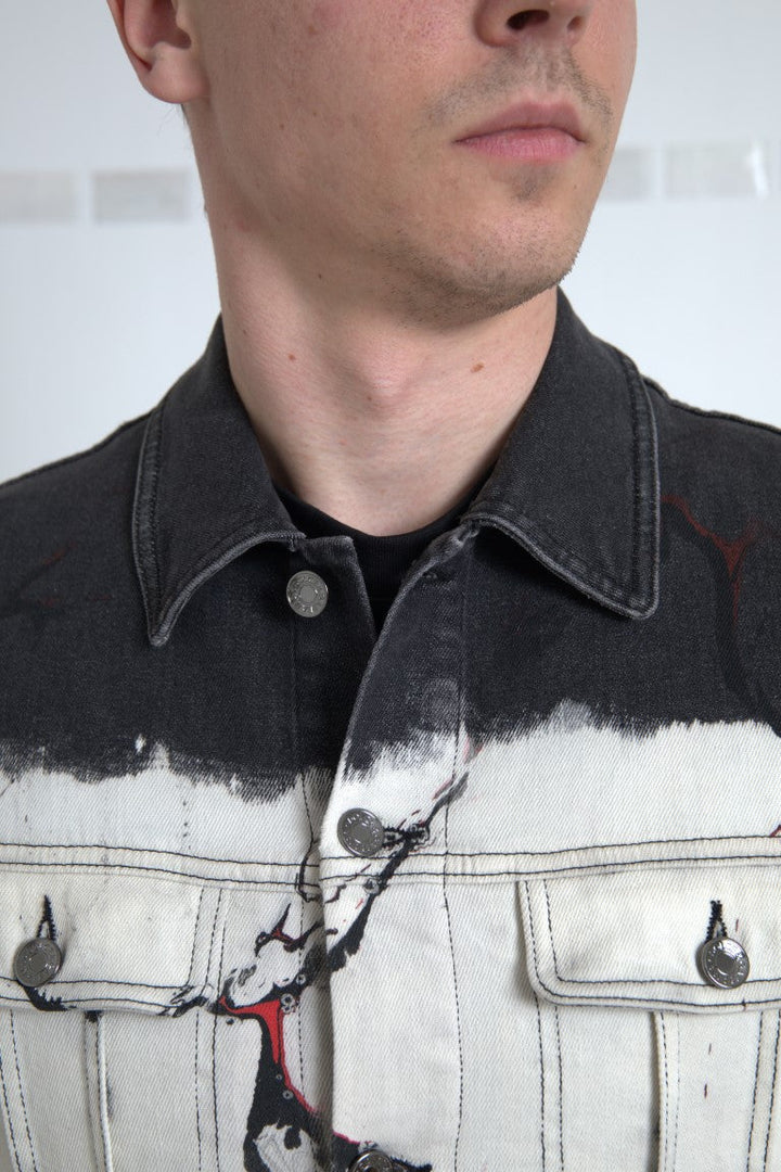 Men’s Dolce &amp; Gabbana Multicolor Cotton Collared Denim Jacket