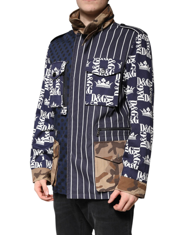 Men’s Dolce &amp; Gabbana Multicolor Cotton Logo Patchwork Coat Jacket