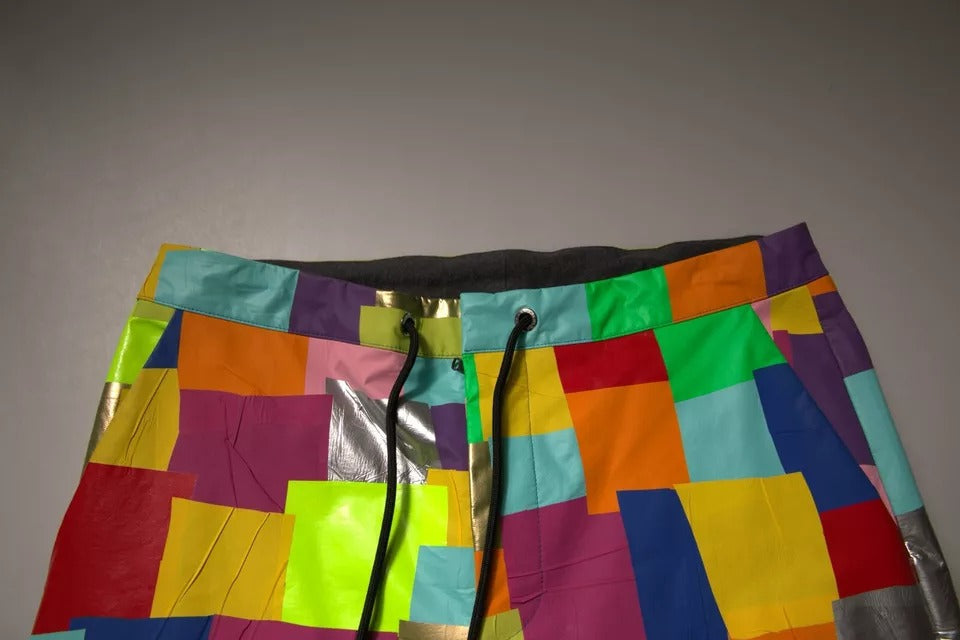 Men’s Dolce &amp; Gabbana Multicolor Cotton Patchwork Men Cargo Pants