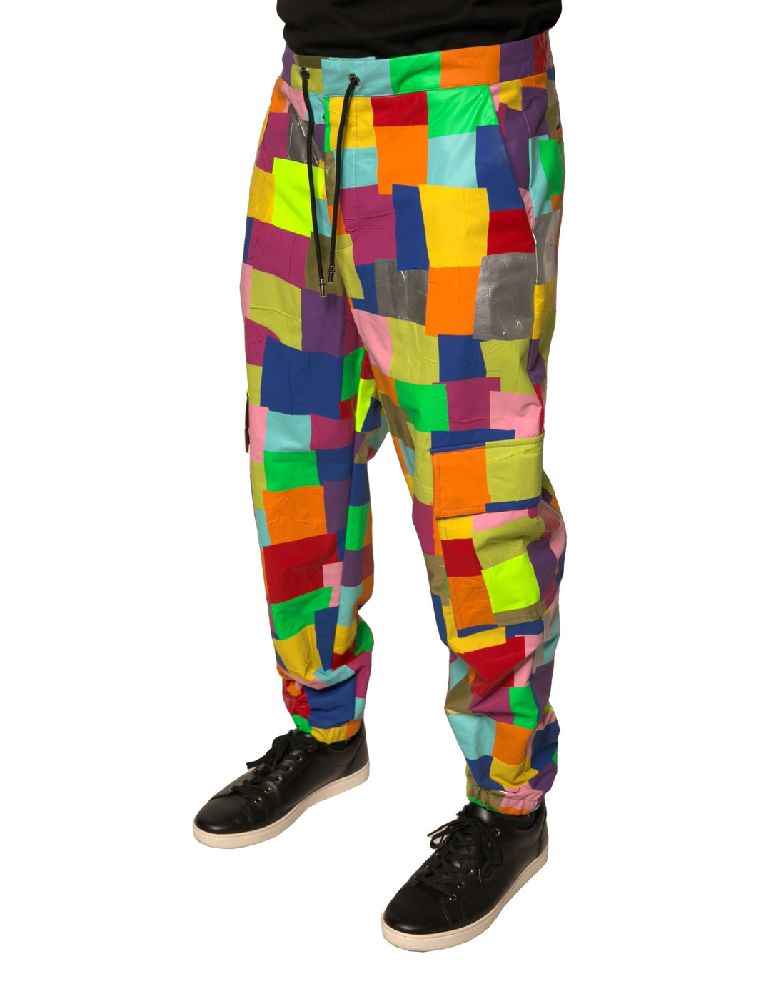 Men’s Dolce &amp; Gabbana Multicolor Cotton Patchwork Men Cargo Pants