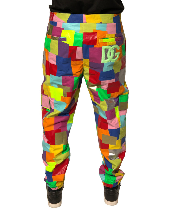 Men’s Dolce &amp; Gabbana Multicolor Cotton Patchwork Men Cargo Pants